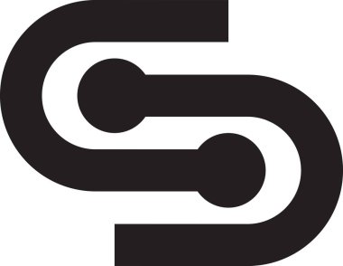 Arka planda izole edilmiş modaya uygun ve minimal biçimdeki S harfi logo illüstrasyonu