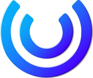 Moda ve arka planda izole edilmiş en az biçimdeki U harfi logo illüstrasyonu