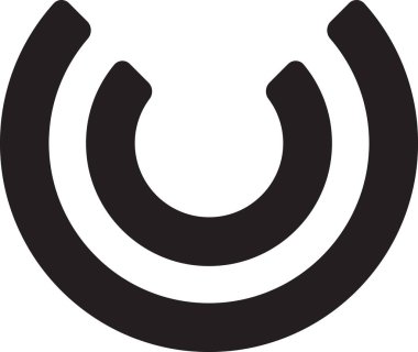 Moda ve arka planda izole edilmiş en az biçimdeki U harfi logo illüstrasyonu