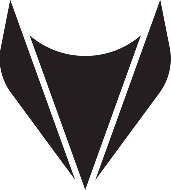 Arka planda izole edilmiş modaya uygun ve minimal biçimdeki V harfi logo illüstrasyonu