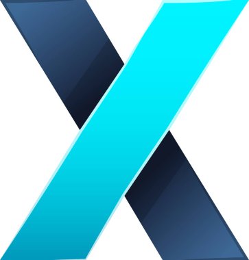 Moda ve arka planda izole edilmiş en az biçimdeki X harfi logo illüstrasyonu