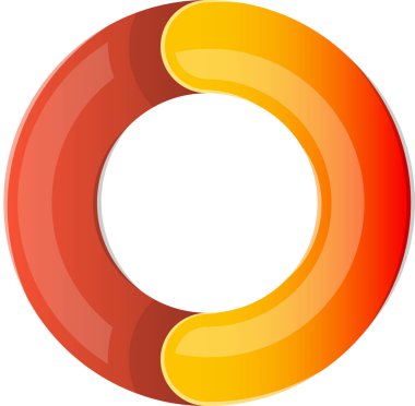 Arkaplanda izole edilmiş modaya uygun ve minimal biçimdeki O logosu illüstrasyonu