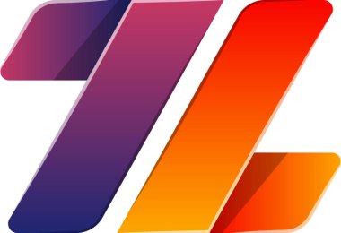 Arka planda izole edilmiş modaya uygun ve minimal biçimdeki Z harfi logo illüstrasyonu