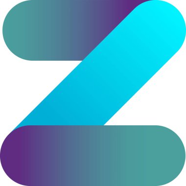 Arka planda izole edilmiş modaya uygun ve minimal biçimdeki Z harfi logo illüstrasyonu