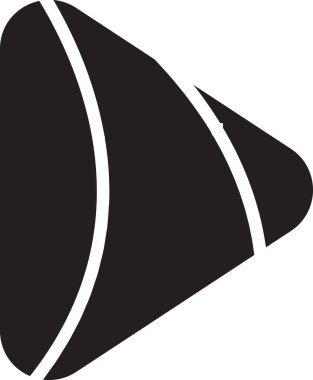 Arka planda izole edilmiş modaya uygun ve minimal biçimdeki soyut çalma düğmesi logosu illüstrasyonu