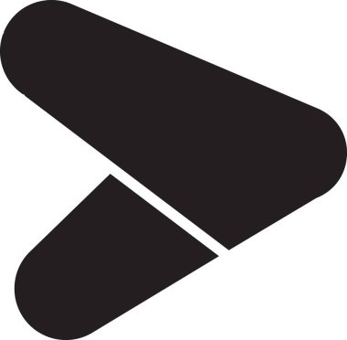 Arka planda izole edilmiş modaya uygun ve minimal biçimdeki soyut çalma düğmesi logosu illüstrasyonu