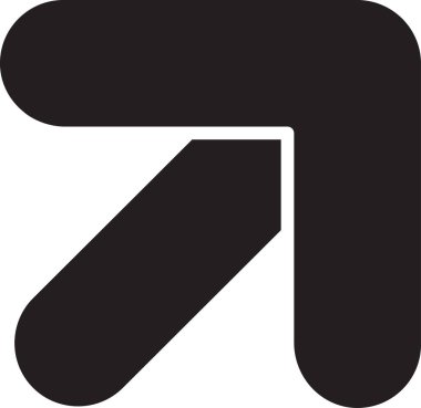 Arka planda izole edilmiş modaya uygun ve minimal biçimdeki soyut çalma düğmesi logosu illüstrasyonu