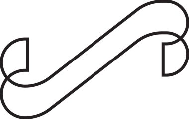 Moda ve arka planda izole edilmiş minimal stilde soyut katlanmış kurdele logosu illüstrasyonu