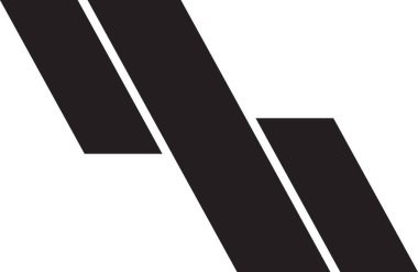 Moda ve arka planda izole edilmiş minimal biçimdeki soyut katlama logosu illüstrasyonu