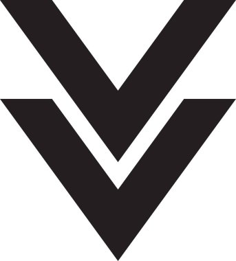 Moda ve arka planda izole edilmiş minimal biçimdeki soyut katlama logosu illüstrasyonu