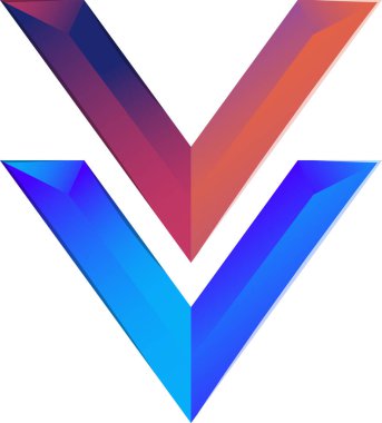 Moda ve arka planda izole edilmiş minimal biçimdeki soyut katlama logosu illüstrasyonu