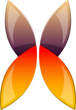 Moda ve arka planda izole edilmiş asgari tarzda soyut kanat logosu illüstrasyonu