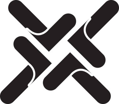 Moda ve arka planda izole edilmiş minimal şekilde soyut bağlantı logosu illüstrasyonuName