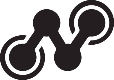 Arka planda soyut nokta ve bağlantı logosu resimlemesi izole edilmiş modayı ve minimal biçimi