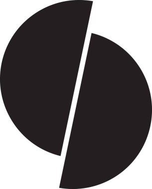 Moda ve arka planda izole edilmiş minimal biçimdeki soyut yarım daire logosu illüstrasyonu