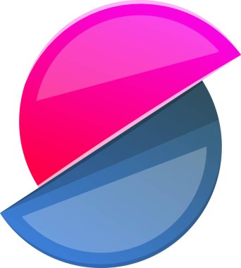 Moda ve arka planda izole edilmiş minimal biçimdeki soyut yarım daire logosu illüstrasyonu