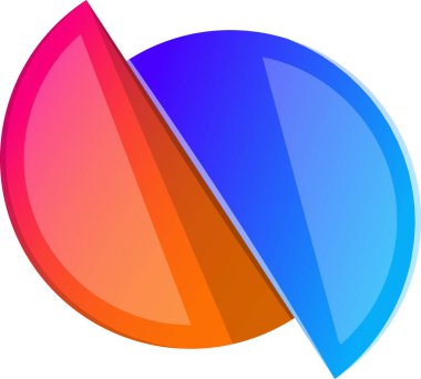 Moda ve arka planda izole edilmiş minimal biçimdeki soyut yarım daire logosu illüstrasyonu