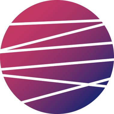 Arka planda izole edilmiş modaya uygun ve minimal biçimde soyut çember ve çizgi logo illüstrasyonu