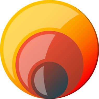 Arka planda izole edilmiş modaya uygun ve minimal biçimde soyut çakışan daire logosu resimlemesi