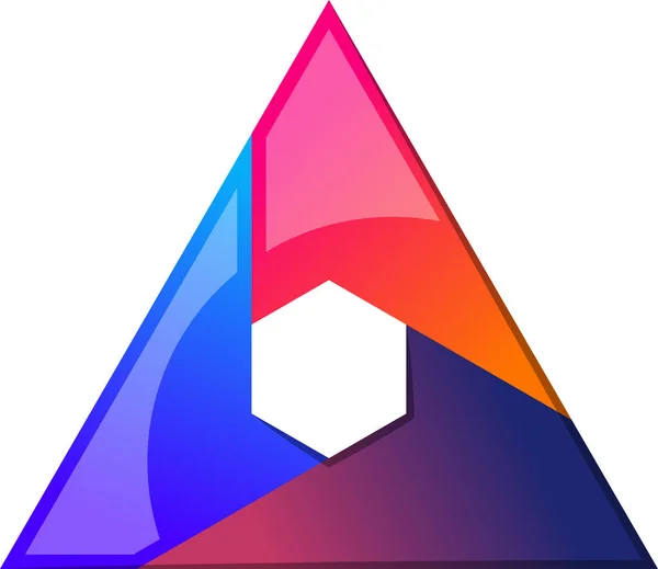 Ilustración Abstracta Del Logotipo Del Triángulo Pirámide Estilo Moderno Mínimo — Vector de stock