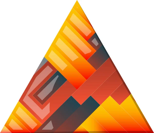 Illustration Abstraite Logo Triangle Pyramidal Dans Style Tendance Minimal Isolé — Image vectorielle