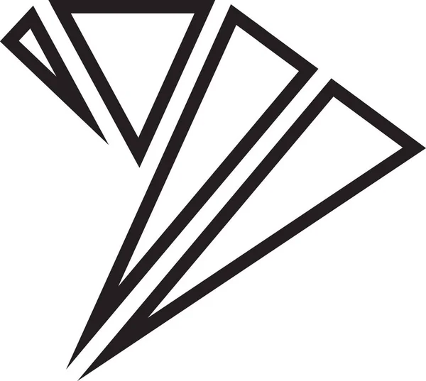 Абстрактна Складений Трикутник Логотипу Ілюстрація Модному Мінімальному Стилі Ізольовані Фоні — стоковий вектор