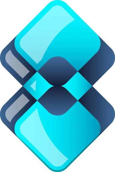 Ilustración Del Logotipo Cuadrado Capas Abstractas Estilo Moderno Minimalista Aislado — Vector de stock