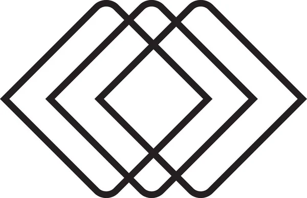 Abstract Square Line Logo Illustration Trendy Minimal Style Isolated Background — Vetor de Stock