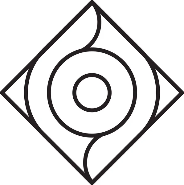 Logo Quadrato Astratto Con Illustrazione Cerchio Stile Trendy Minimale Isolato — Vettoriale Stock
