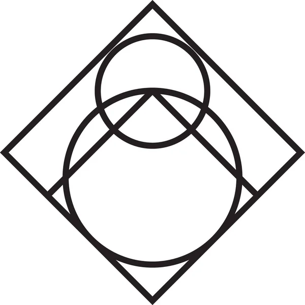 Logo Carré Abstrait Avec Illustration Cercle Dans Style Tendance Minimal — Image vectorielle