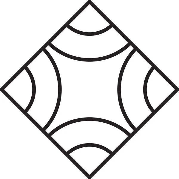 背景に孤立した流行と最小限のスタイルで円イラストと抽象正方形のロゴ — ストックベクタ