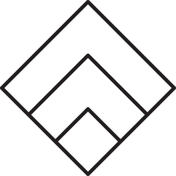 Illustration Abstraite Logo Carré Dans Style Tendance Minimal Isolé Sur — Image vectorielle