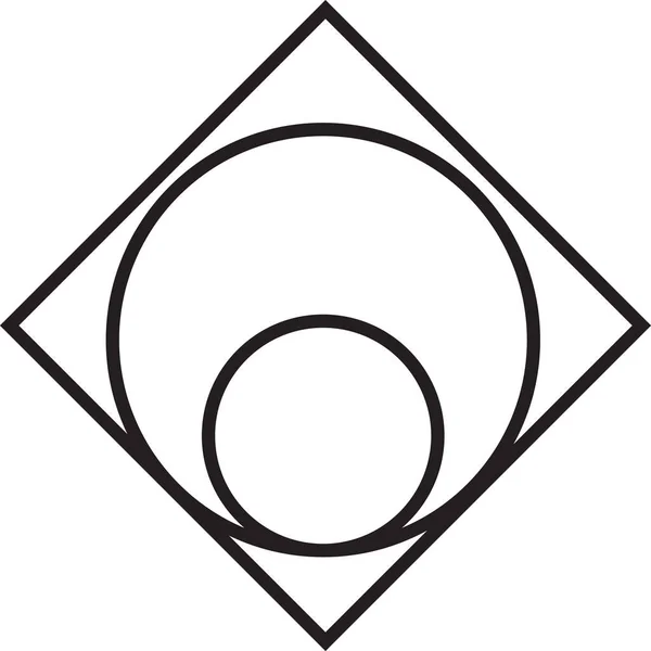 Абстрактний Квадратний Логотип Круговою Ілюстрацією Модному Мінімальному Стилі Ізольовано Фоні — стоковий вектор
