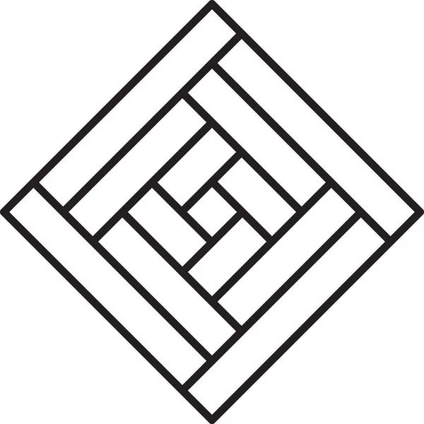 背景に孤立したトレンディーでミニマルなスタイルで抽象的な正方形のロゴイラスト — ストックベクタ