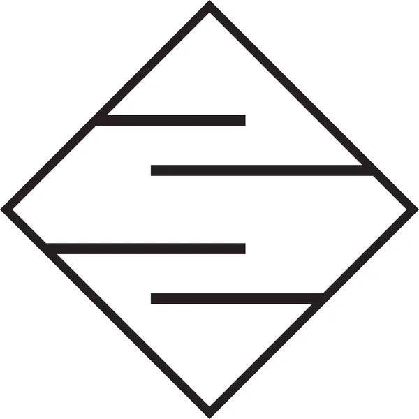 Abstrakt Fyrkantiga Linje Logotyp Illustration Trendig Och Minimal Stil Isolerad — Stock vektor