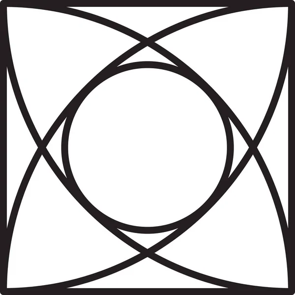 Αφηρημένο Τετράγωνο Λογότυπο Κύκλο Εικονογράφηση Μοντέρνο Και Minimal Στυλ Που — Διανυσματικό Αρχείο