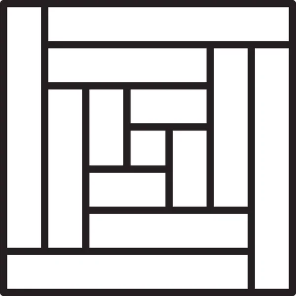 背景に孤立したトレンディーでミニマルなスタイルで抽象的な正方形のラインロゴイラスト — ストックベクタ