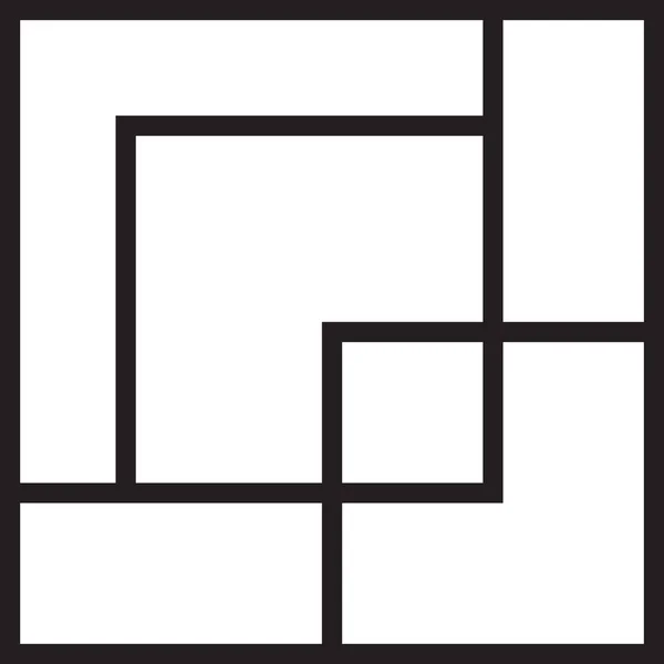 Иллюстрация Абстрактного Квадратного Логотипа Тривиальном Минималистичном Стиле Заднем Плане — стоковый вектор