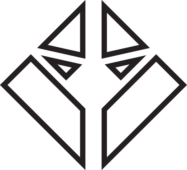 Streszczenie Kwadratowe Logo Ilustracji Modnym Minimalnym Stylu Izolowane Tle — Wektor stockowy