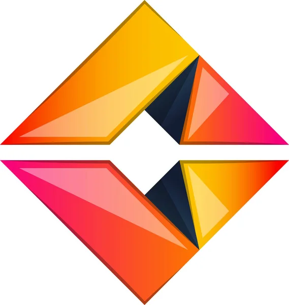 Abstract Vierkant Logo Illustratie Trendy Minimale Stijl Geïsoleerd Achtergrond — Stockvector