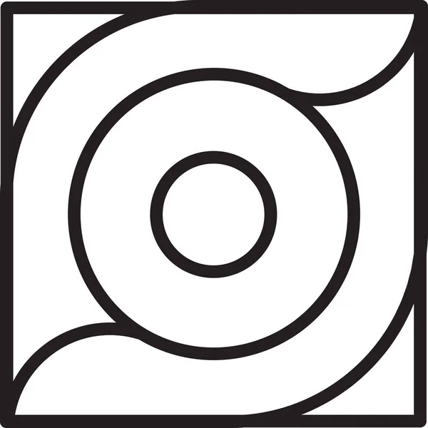 Logotipo Quadrado Abstrato Com Ilustração Circular Estilo Moderno Mínimo Isolado — Vetor de Stock