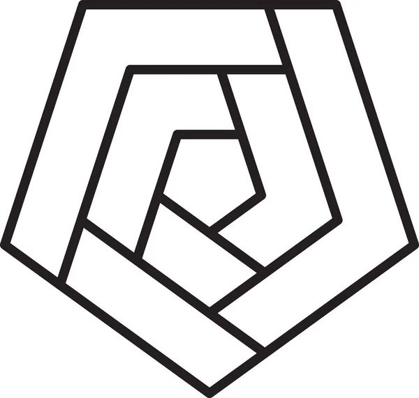 Abstrato Pentágono Logotipo Labirinto Ilustração Moda Estilo Mínimo Isolado Fundo —  Vetores de Stock