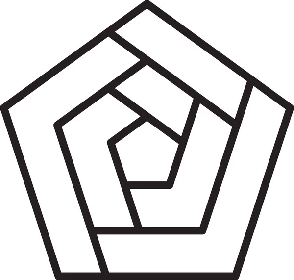 Абстрактна Ілюстрація Логотипу Ятикутника Модному Мінімальному Стилі Ізольовано Фоні — стоковий вектор