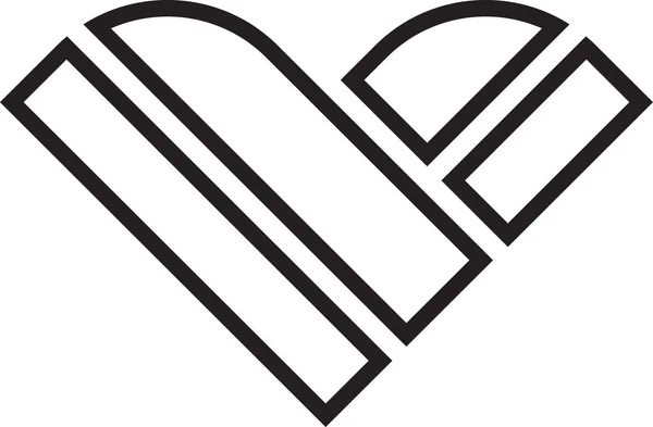 Streszczenie Logo Serca Ilustracja Modnym Minimalnym Stylu Izolowane Tle — Wektor stockowy