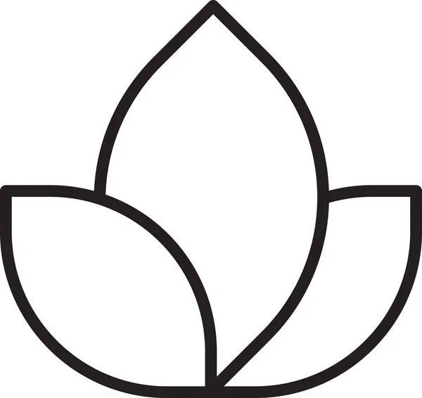 要旨背景に孤立した流行と最小限のスタイルで3枚の花弁の花のロゴイラスト — ストックベクタ
