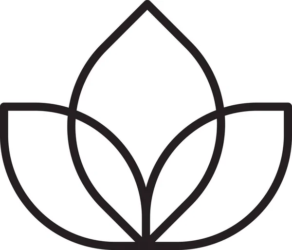 要旨背景に孤立した流行と最小限のスタイルで3枚の花弁の花のロゴイラスト — ストックベクタ