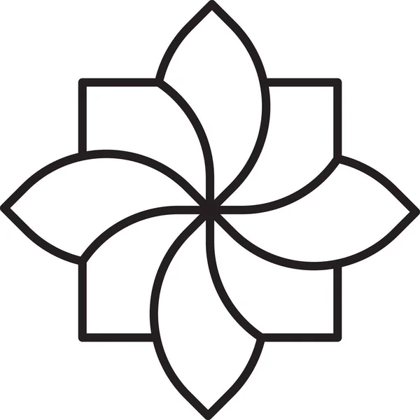 Abstrato Quatro Pétalas Logotipo Flor Ilustração Estilo Moderno Mínimo Isolado — Vetor de Stock