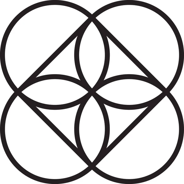 Иллюстрация Логотипа Цветка Четырьмя Лепестками Трико Минималистичном Стиле Заднем Плане — стоковый вектор