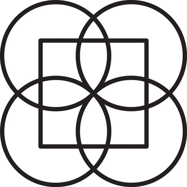 Abstraktní Čtyři Okvětní Lístek Logo Ilustrace Módním Minimálním Stylu Izolované — Stockový vektor