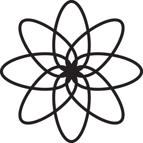 Abstract Eight Petal Flower Logo Illustration Trendy Minimal Style Isolated — Stock Vector